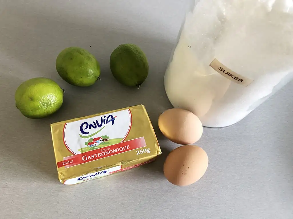 Lime curd ingredients
