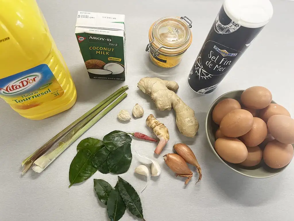 Telor Kuning ingredients