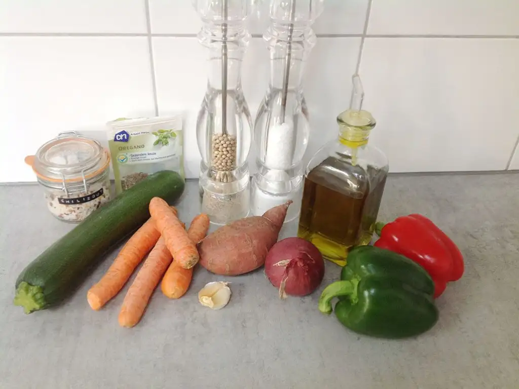 Beautiful roasted vegetables ingredients