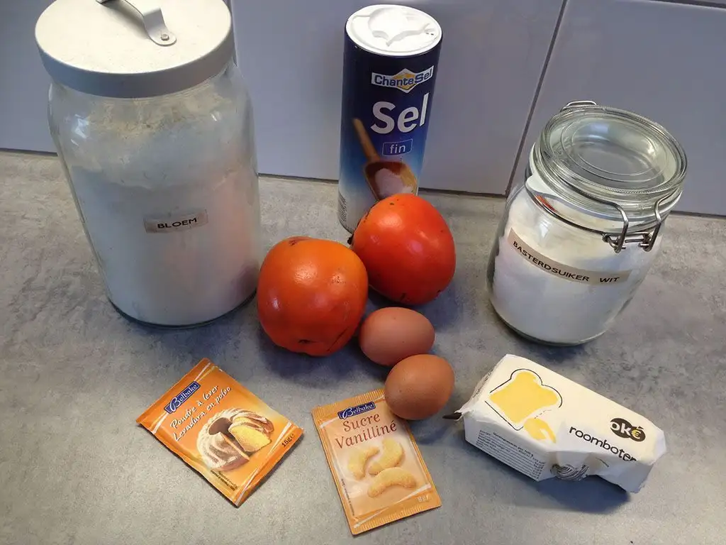 Mini kaki bundt cakes ingredients
