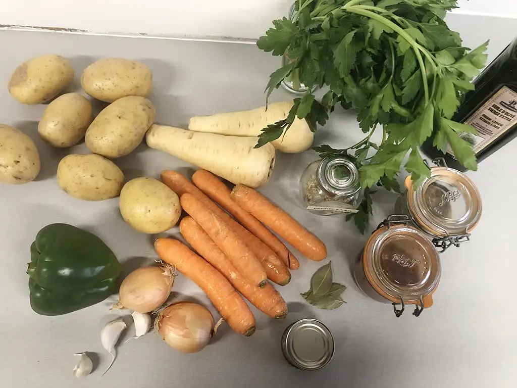 Potato goulash ingredients