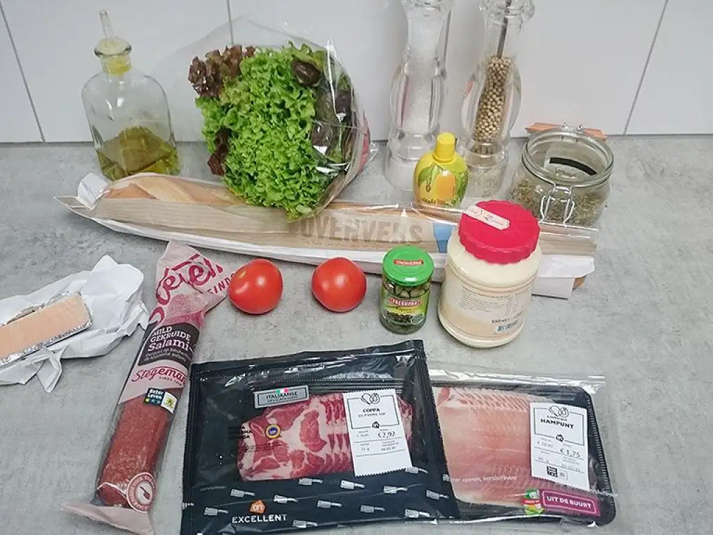 Toasted Italian sub with 3 different meats and melted cheese ingredients