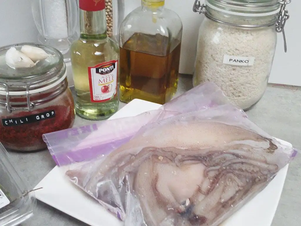 Marinated squid ingredients