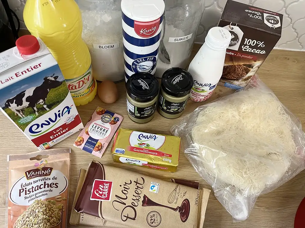 Dubai chocolate pie ingredients