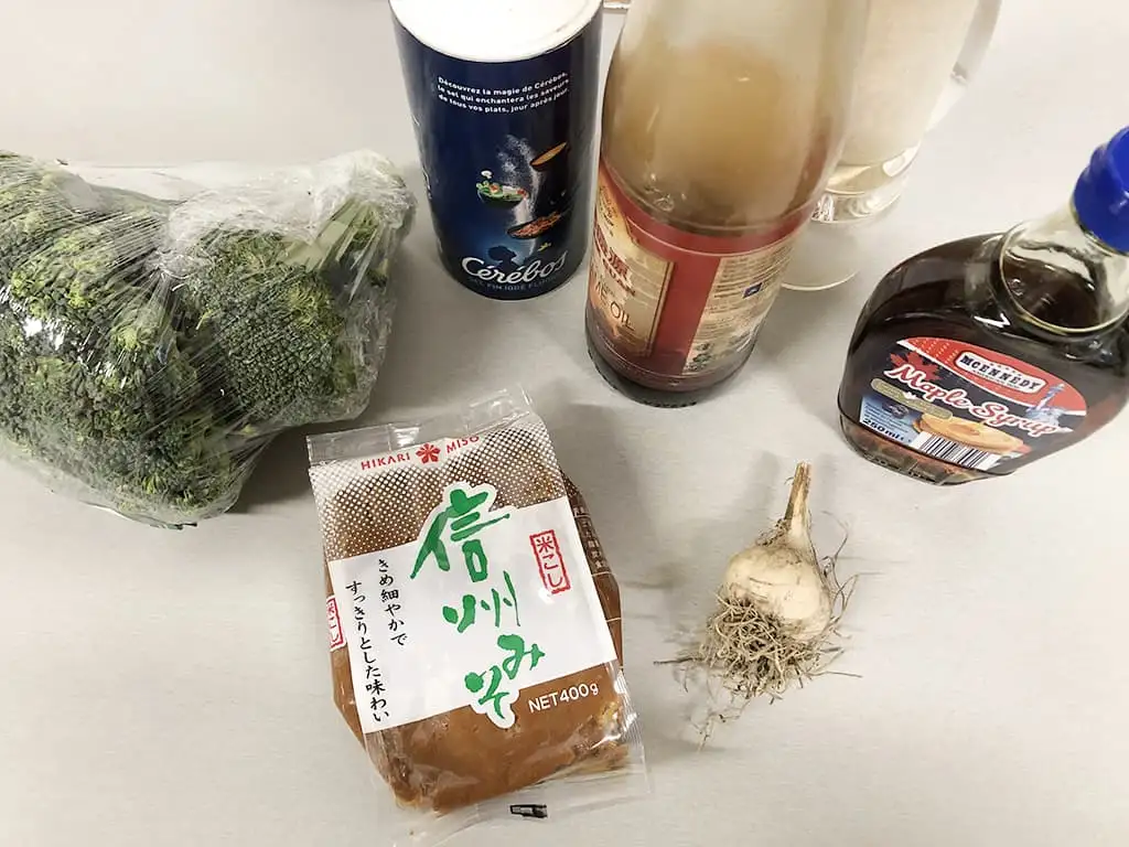 Miso roasted broccoli ingredients