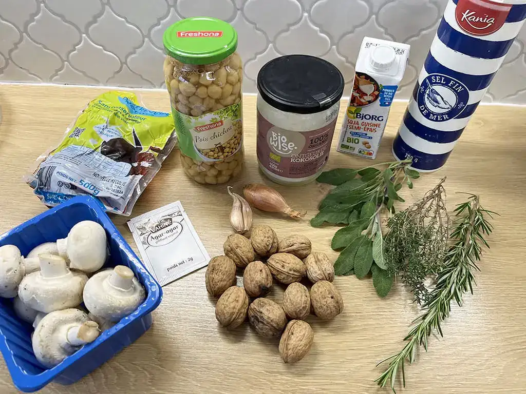 Faux gras (vegan) ingredients