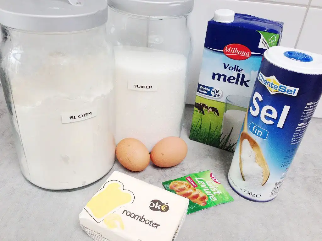 Homemade brioche ingredients