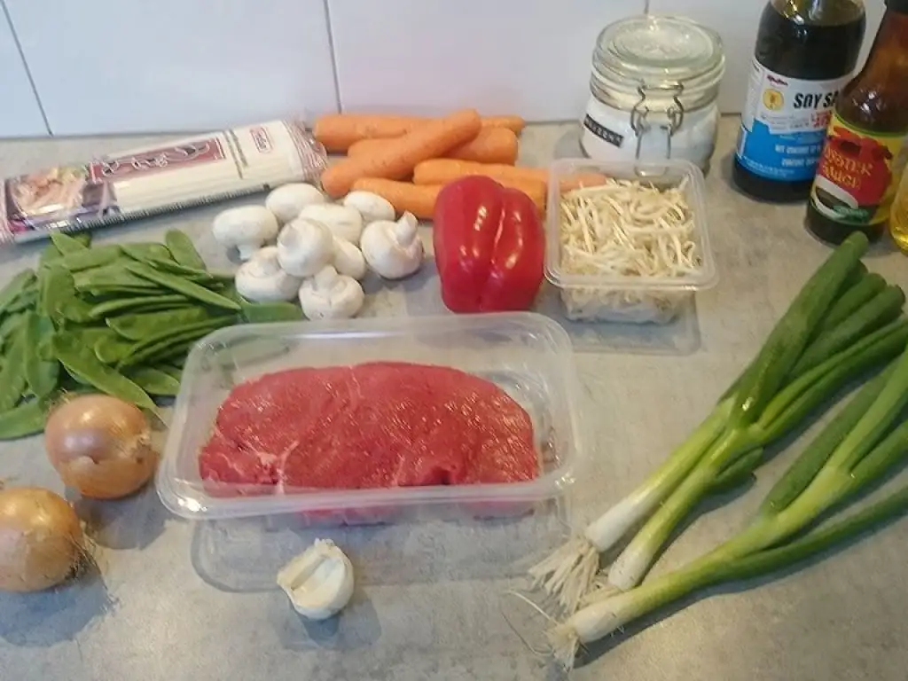 Beef chop suey ingredients