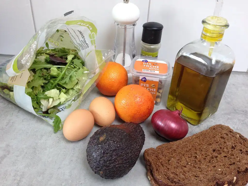 Avocado and blood orange salad ingredients
