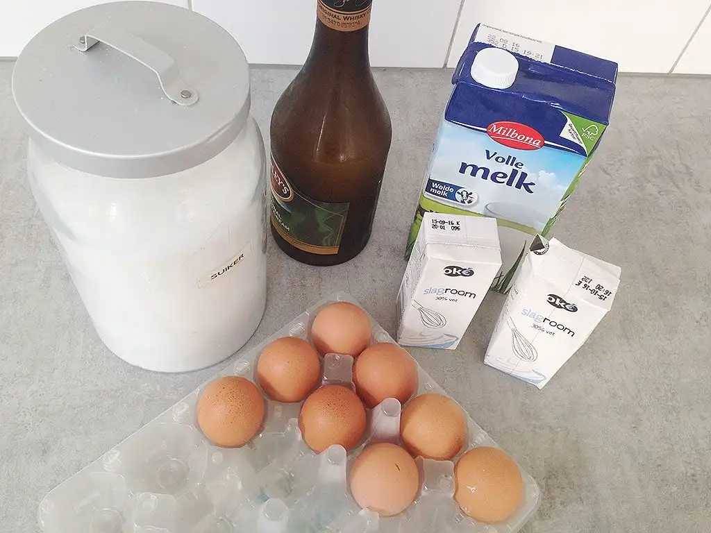 Homemade Baileys ice cream ingredients