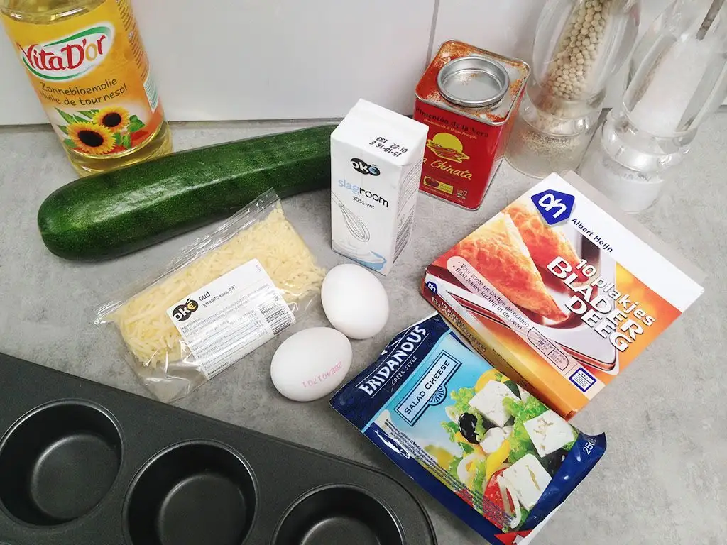 Mini zucchini quiches ingredients