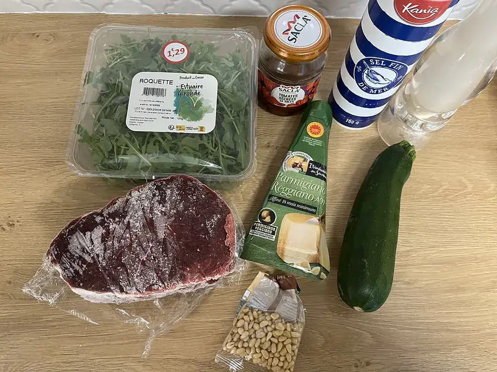 Carpaccio rolls ingredients