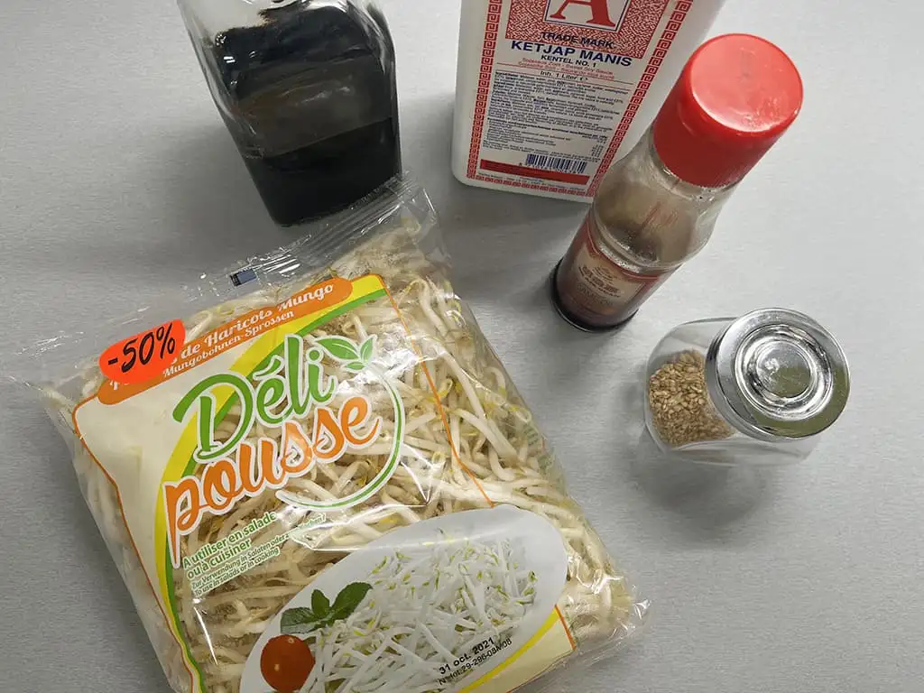 Bean sprout salad ingredients