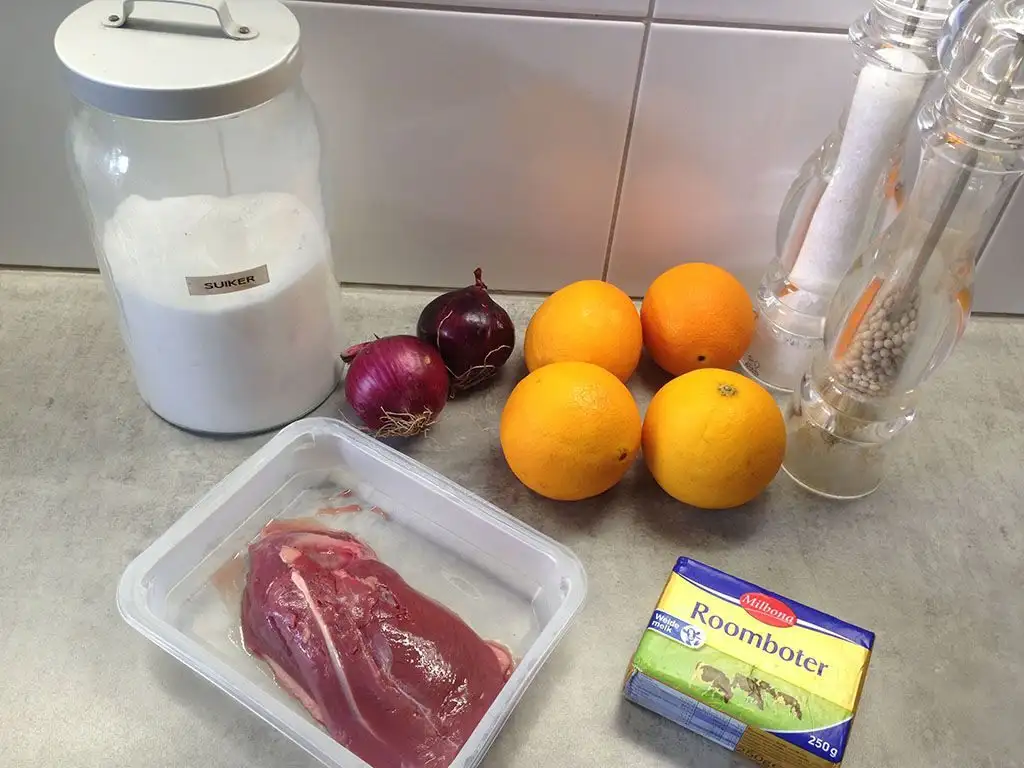 Duck kebabs with orange butter sauce ingredients