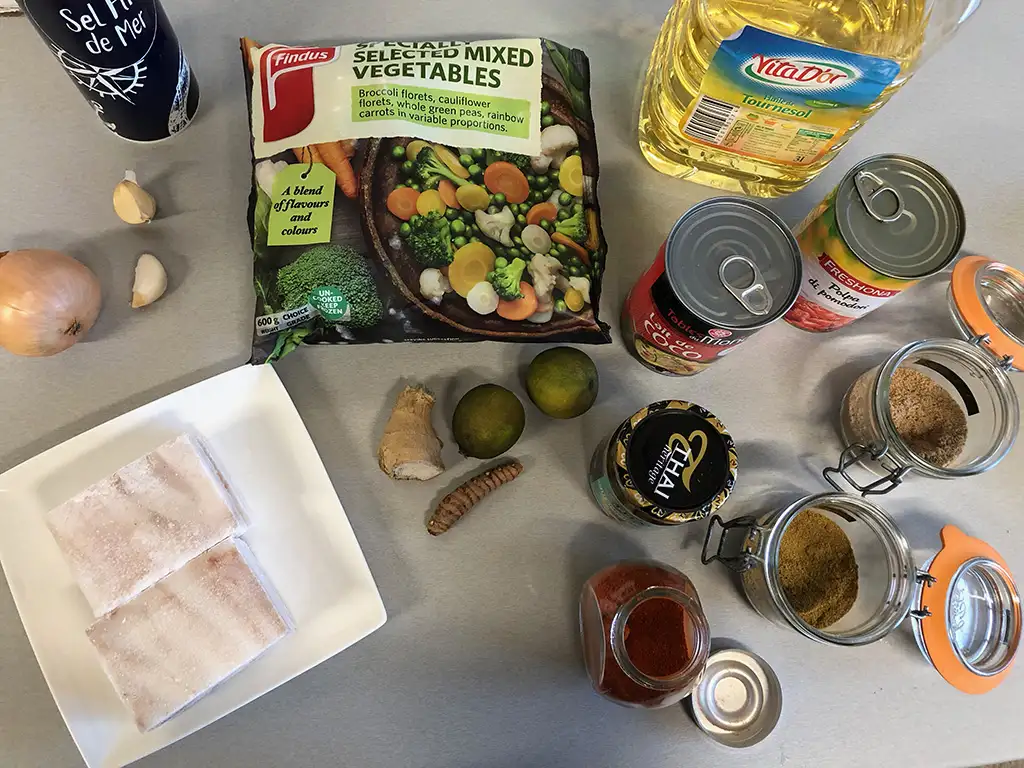Fish curry ingredients