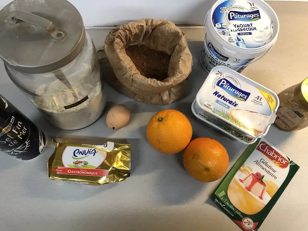 Orange cheesecake ingredients