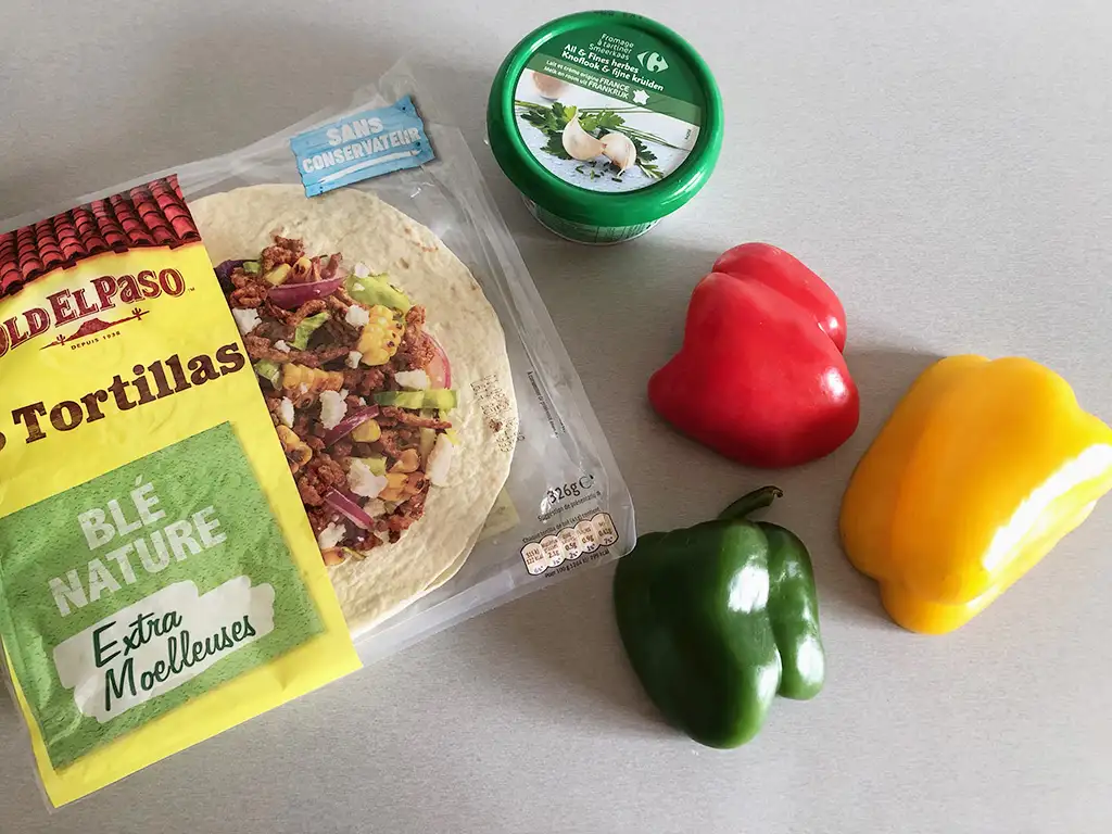 Carnaval tortilla appetizers ingredients