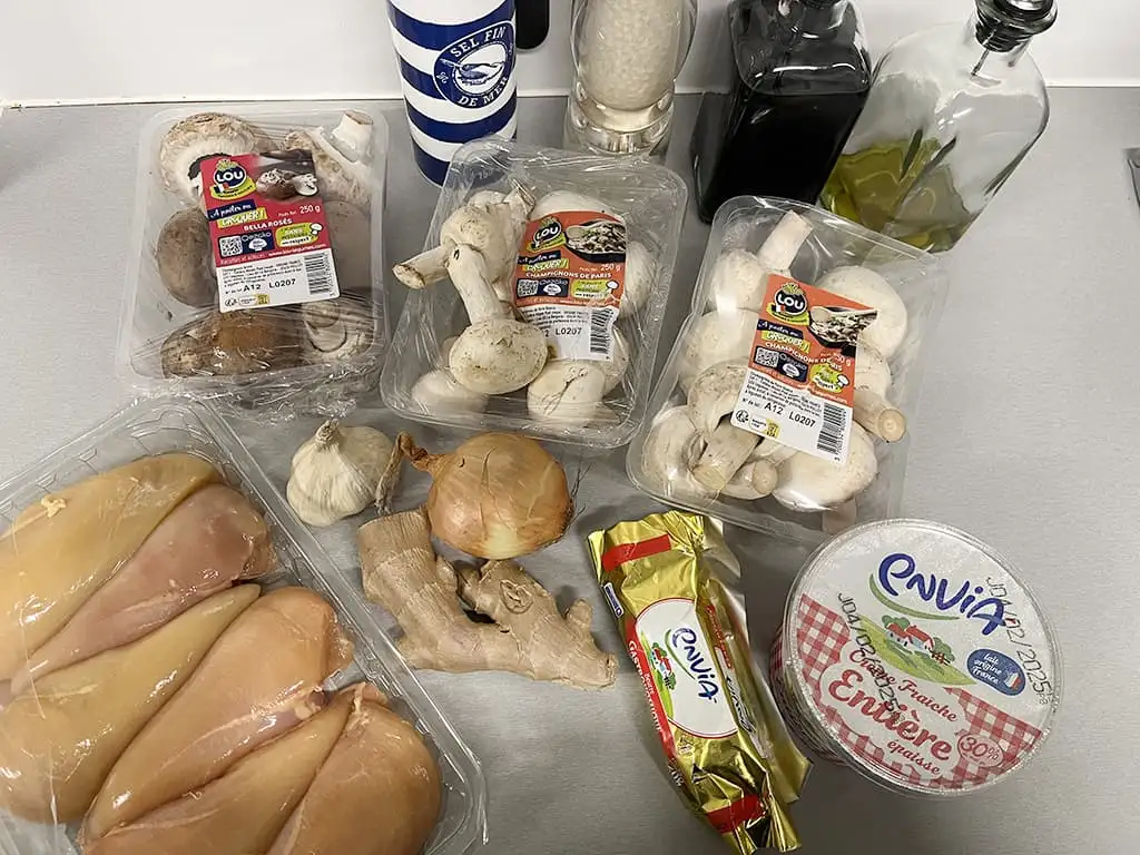 Chicken in Mushroom Sauce ingredients