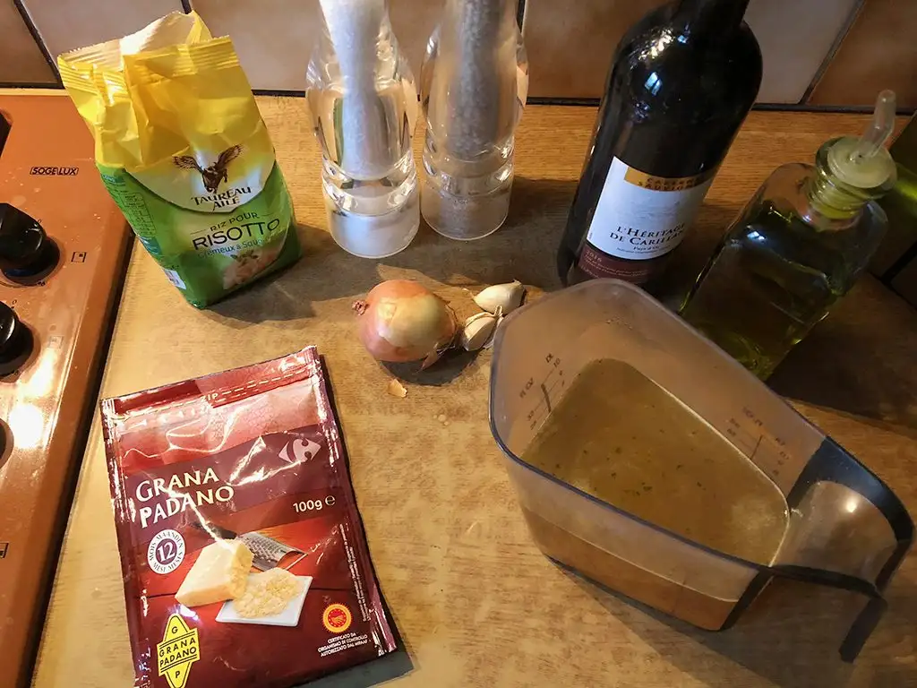 Red wine risotto ingredients