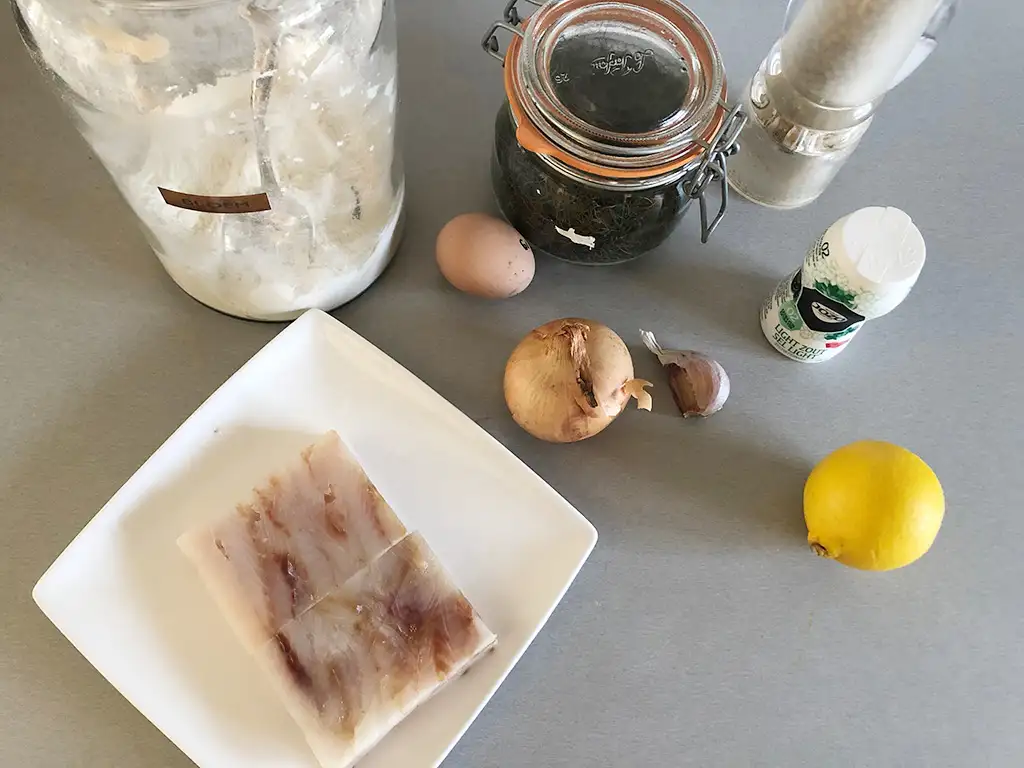 Fish fritters ingredients