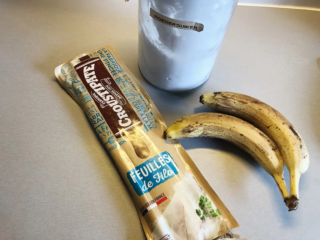 Oven baked banana lumpia ingredients