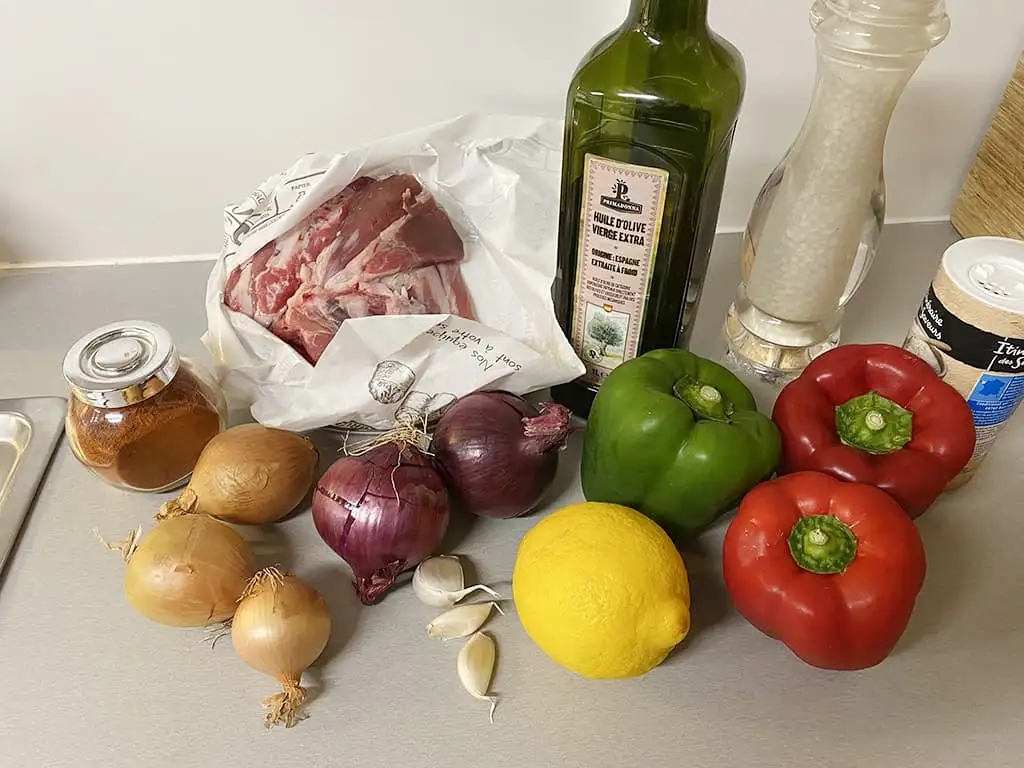 Shish kebab ingredients