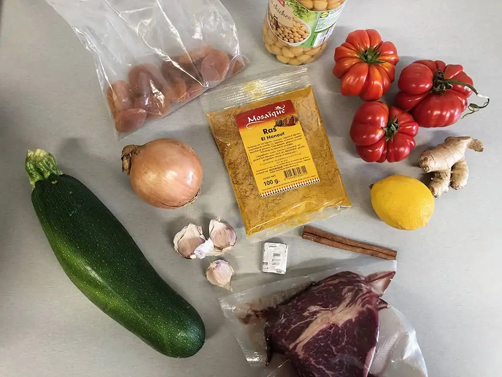 Moroccan stew ingredients