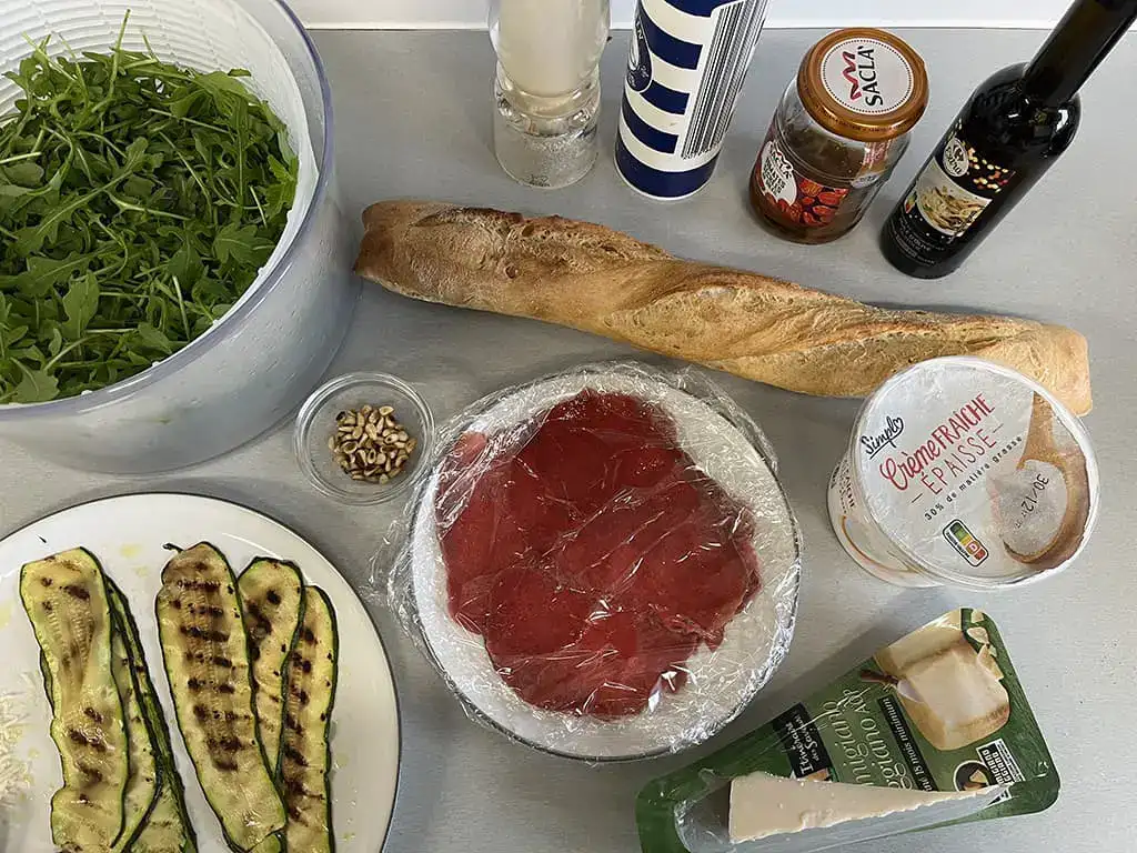 Carpaccio sandwich ingredients