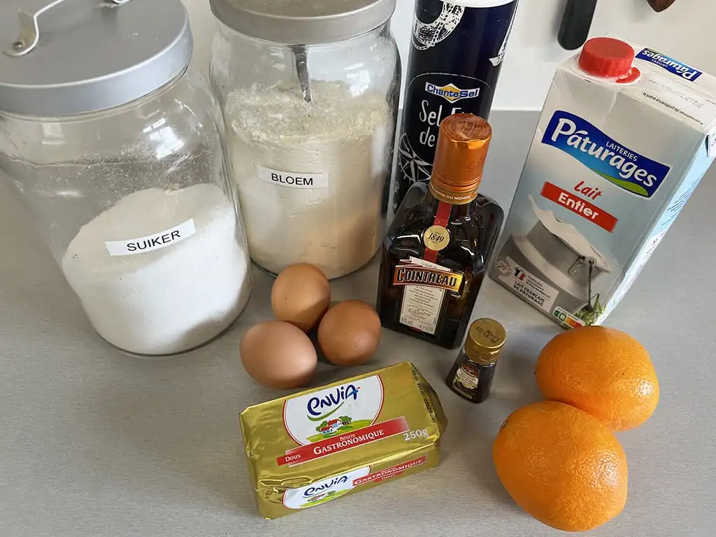 Crêpes Suzette ingredients