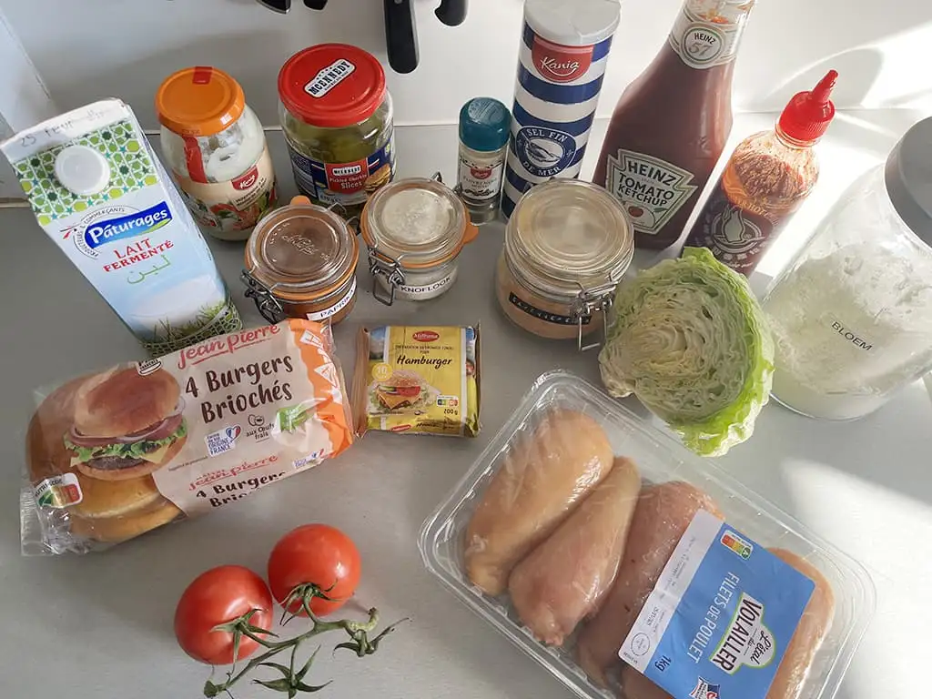 KFC Zinger Burger ingredients