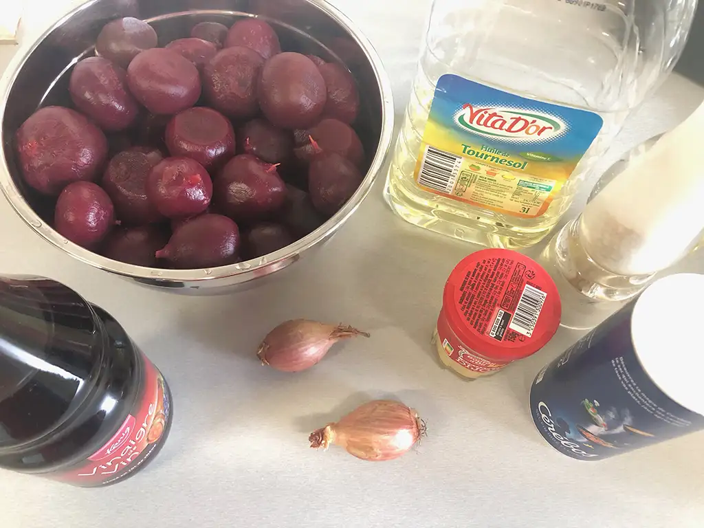 Red beet salad ingredients