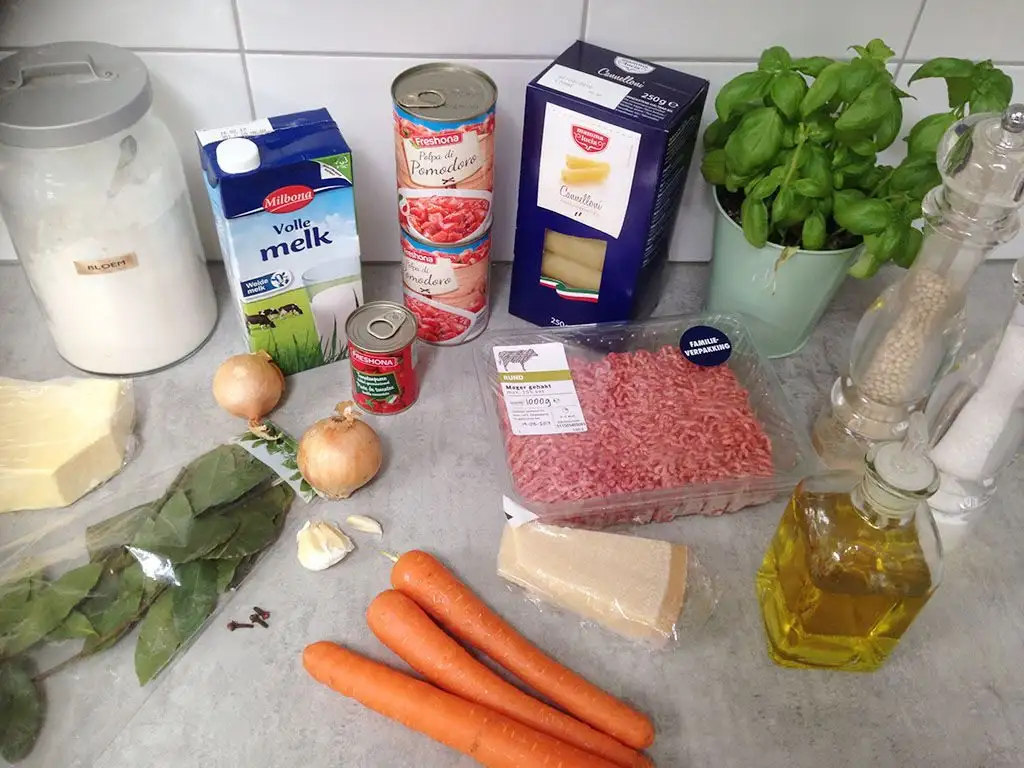 Ground beef cannelloni ingredients