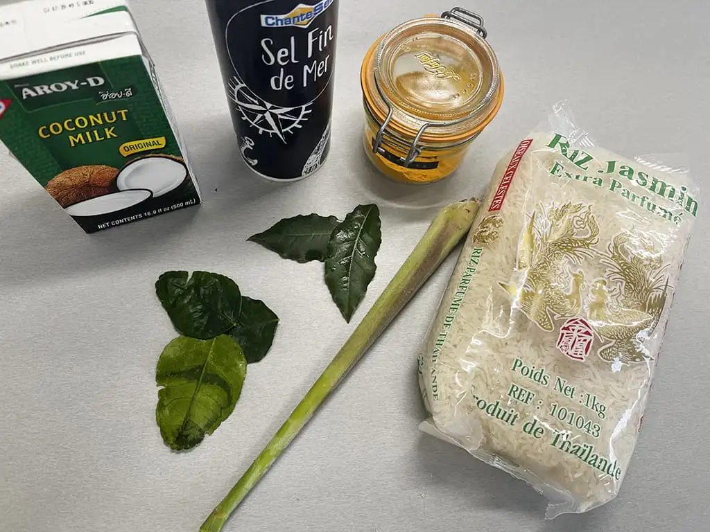Nasi kuning ingredients