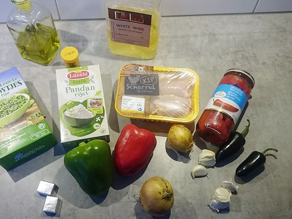 Arroz con pollo ingredients