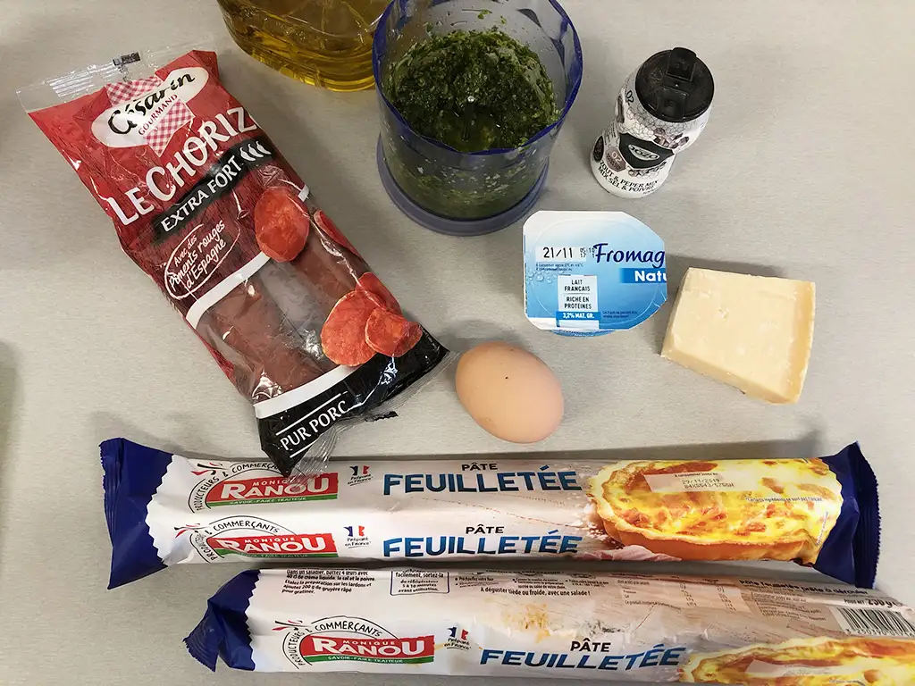Puff pastry Christmas tree ingredients