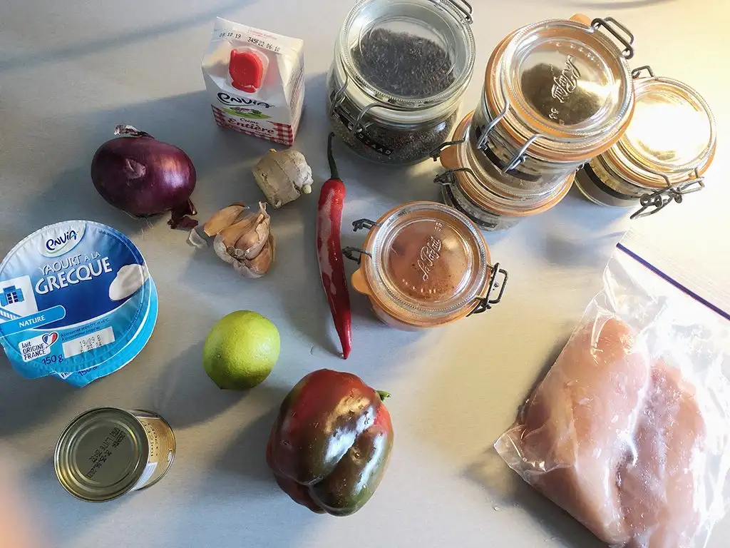Chicken tikka masala ingredients