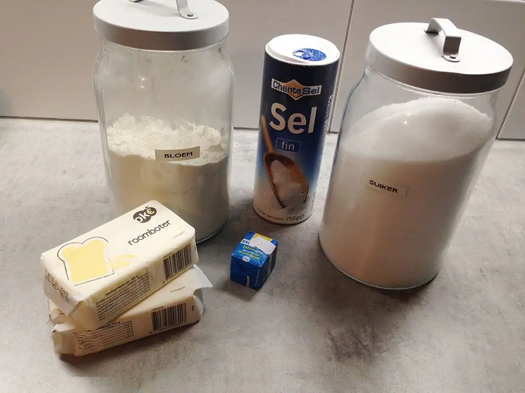 Homemade croissants ingredients