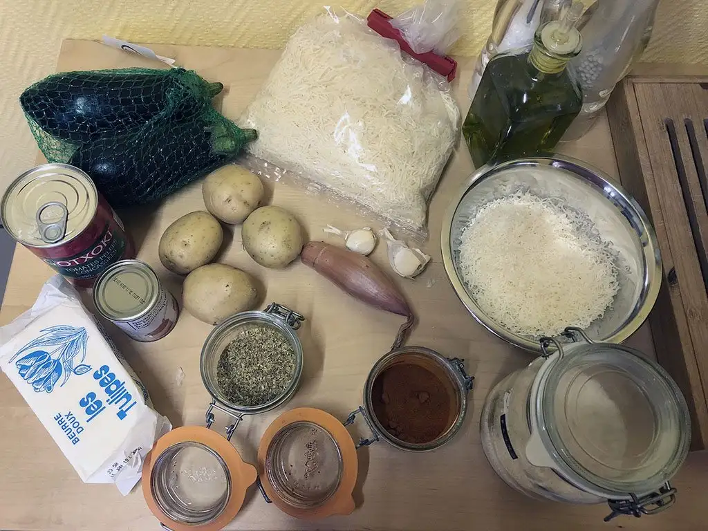 Eggplant gratin ingredients