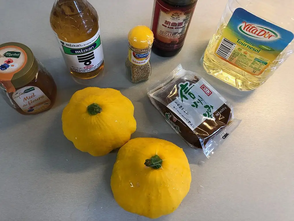 Oven-roasted miso pumpkin ingredients