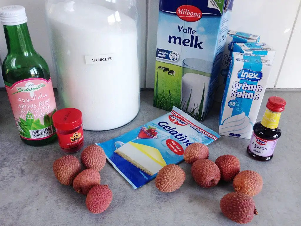 Lychee panna cotta ingredients