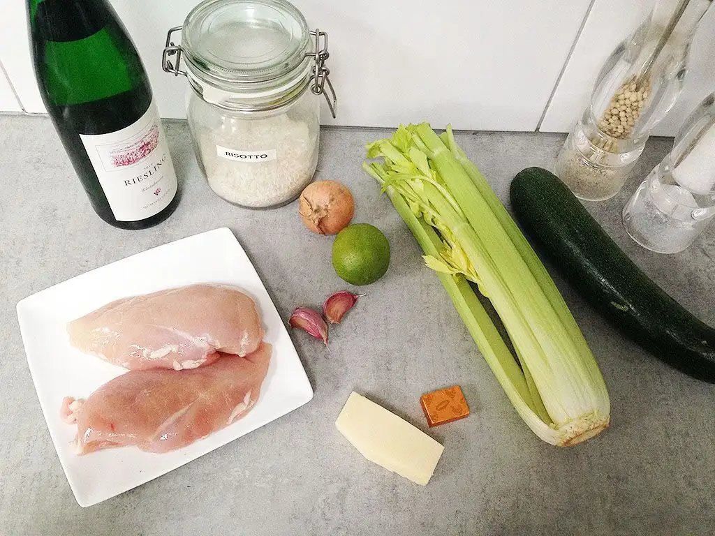 Grilled chicken risotto ingredients