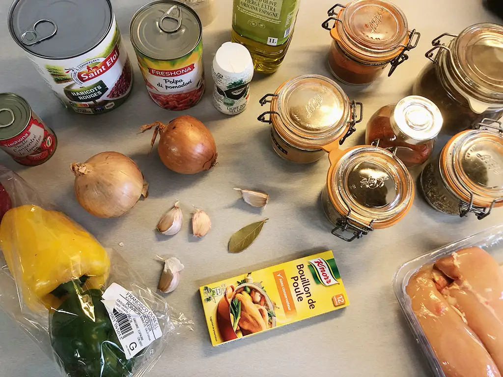 Chili con pollo ingredients