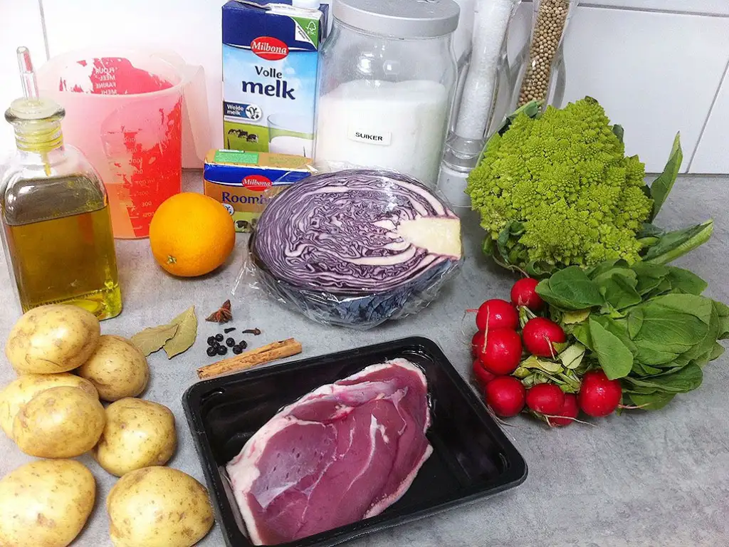 Juicy duck breast and Romanesco ingredients