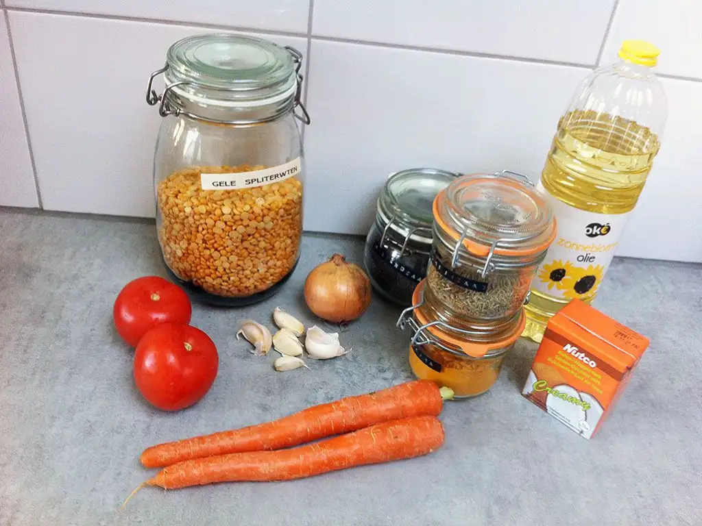 Indian dhal ingredients