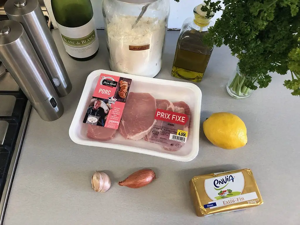 Sofrito - pork fillet in white wine sauce ingredients