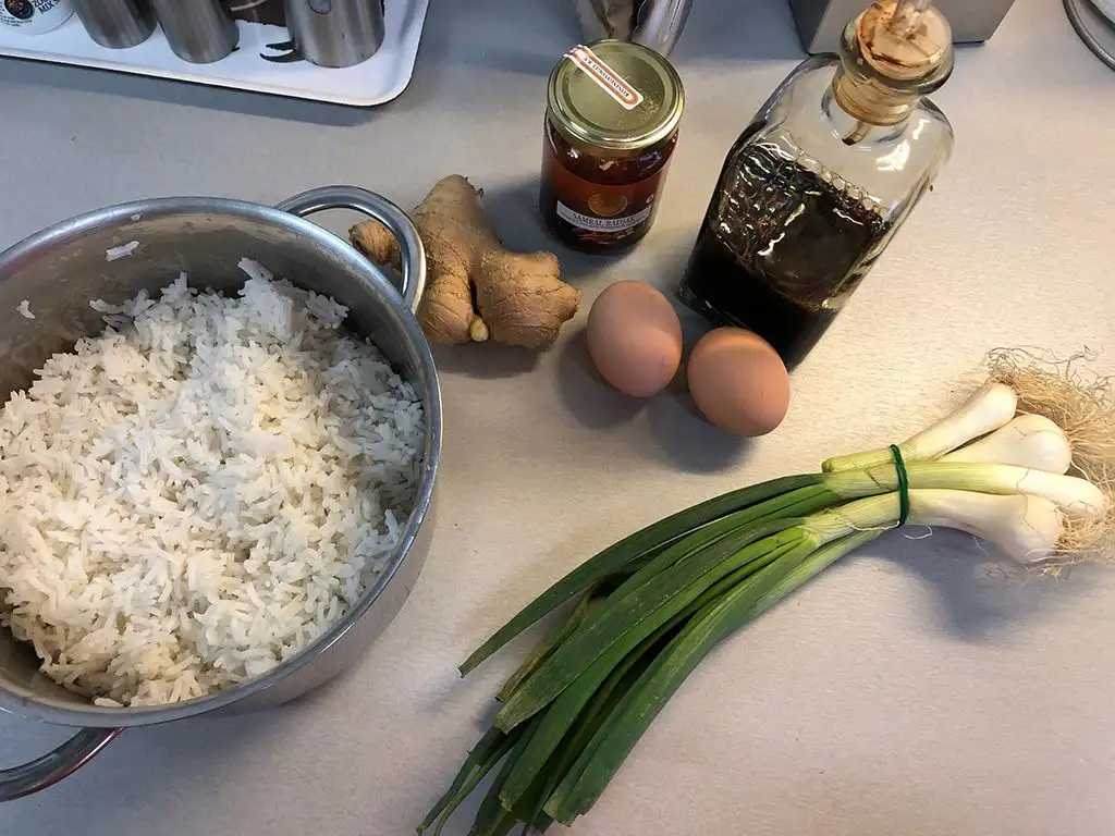 Baked rice ingredients