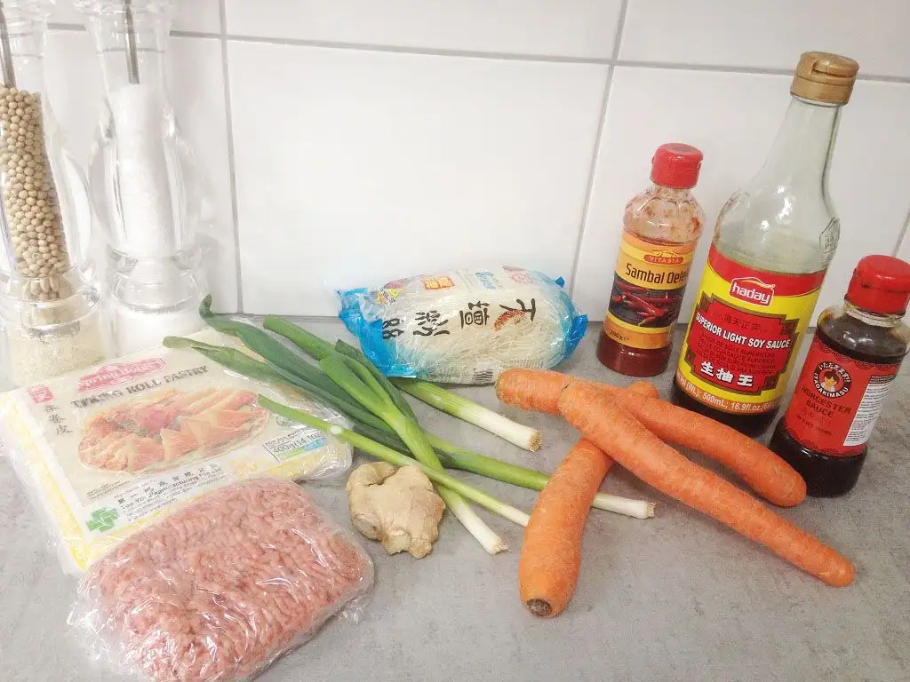 Spring rolls (lumpia) ingredients