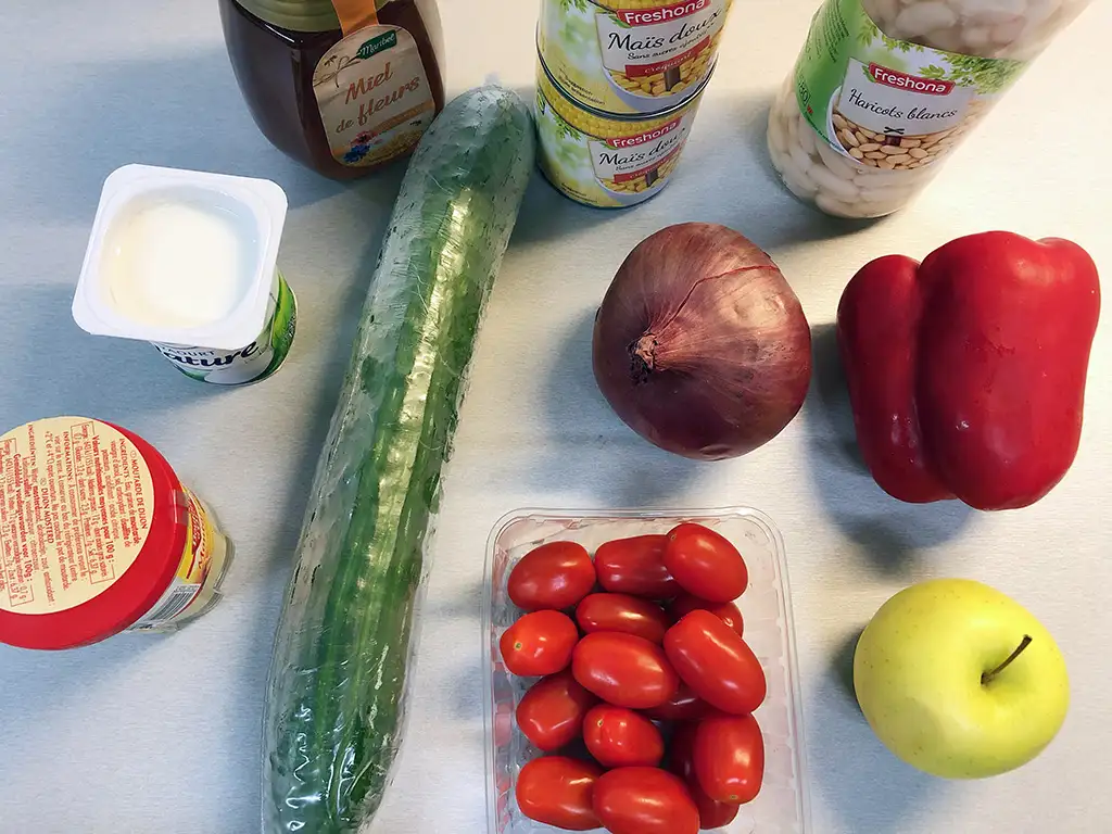 Corn salad ingredients