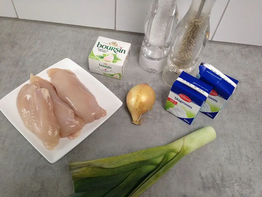 Chicken with Boursin sauce ingredients