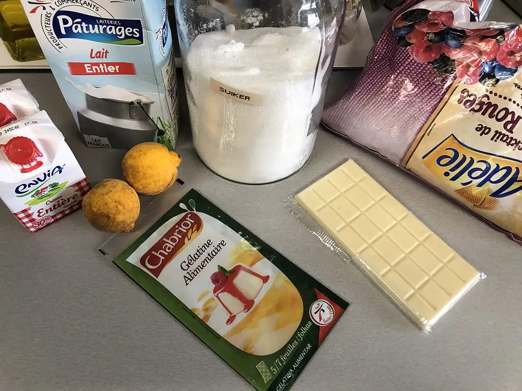 Yuzu panna cotta ingredients
